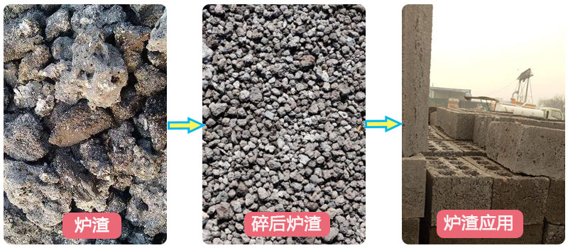 爐渣破碎前后及應(yīng)用
